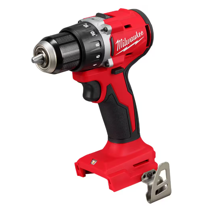 Milwaukee M18 18V Lithium-Ion Brushless Cordless 1/2 in. Compact Drill/Driver with One 2.0 Ah Battery, Charger and Tool Bag