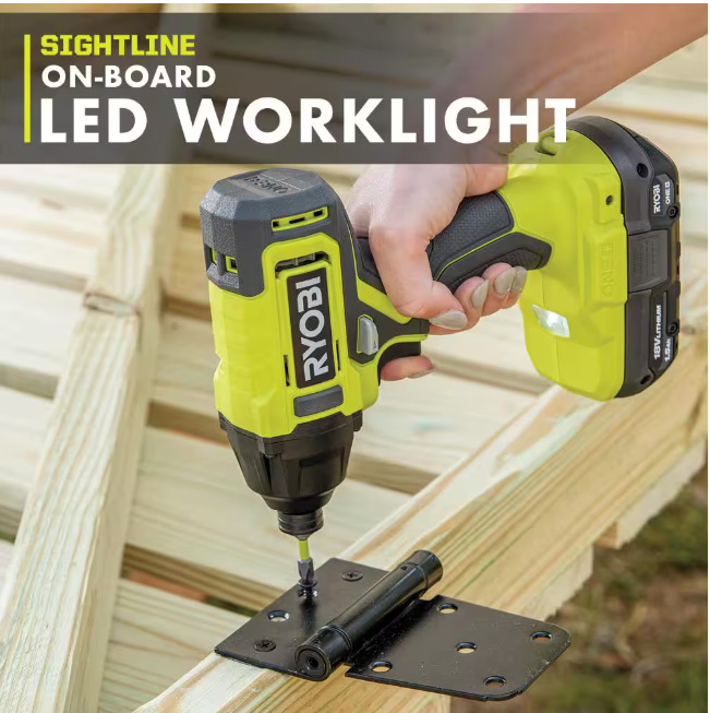 RYOBI ONE+ 18V Cordless 1/4 in. Impact Driver Kit with 1.5 Ah Battery and Charger