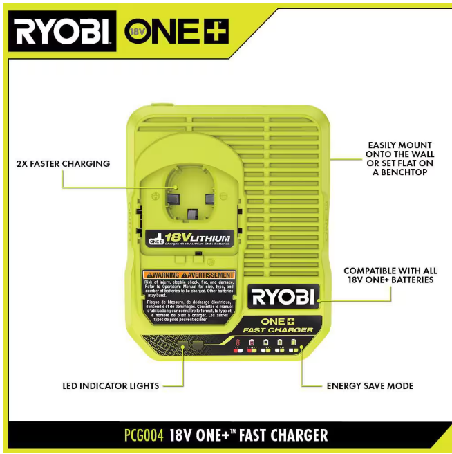 RYOBI ONE+ 18V Fast Charger
