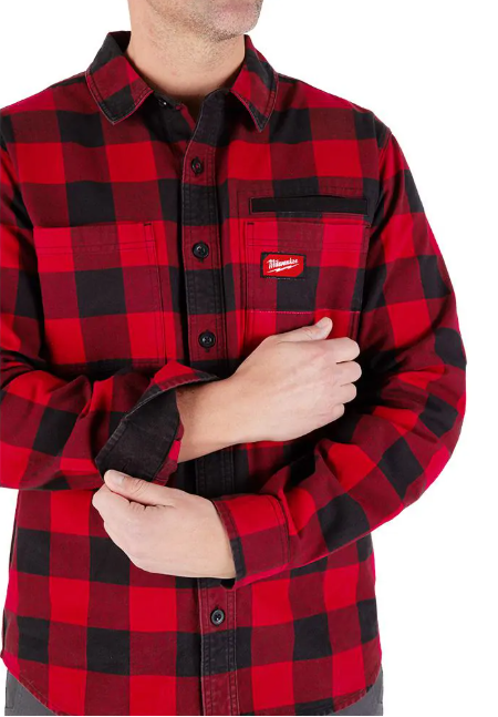 Milwaukee Men's Extra Large Red GRIDIRON Flannel Shirt