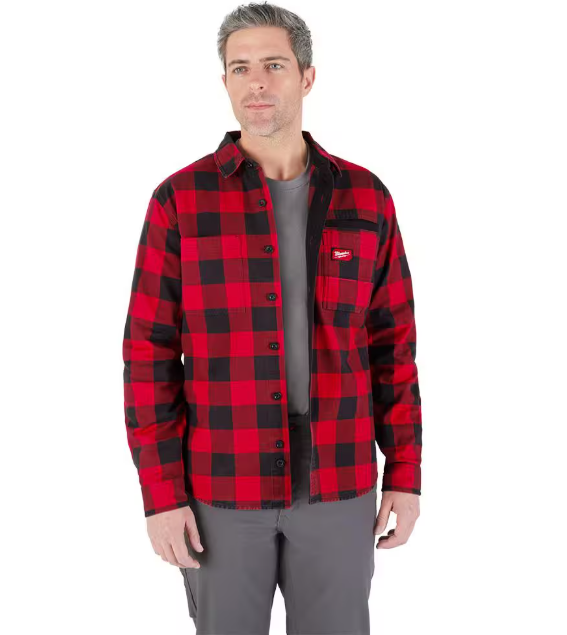 Milwaukee Men's Extra Large Red GRIDIRON Flannel Shirt