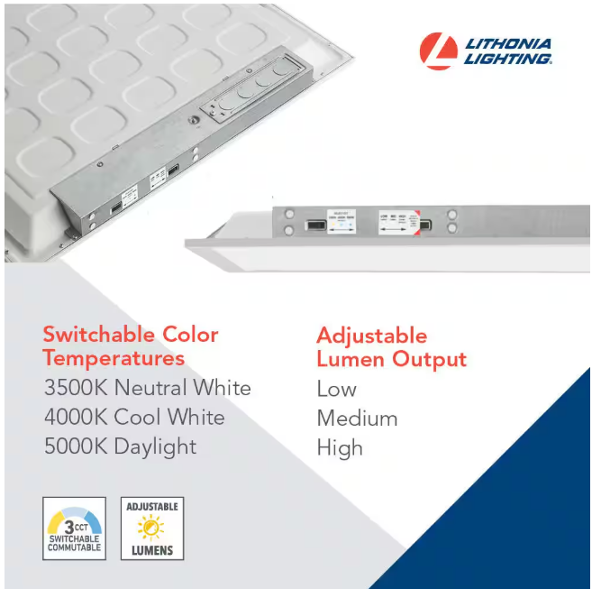 Lithonia Lighting Contractor Select CPX 2 ft. x 2 ft. Adjustable Lumens Integrated LED Panel Light with Switchable White Color Temperature