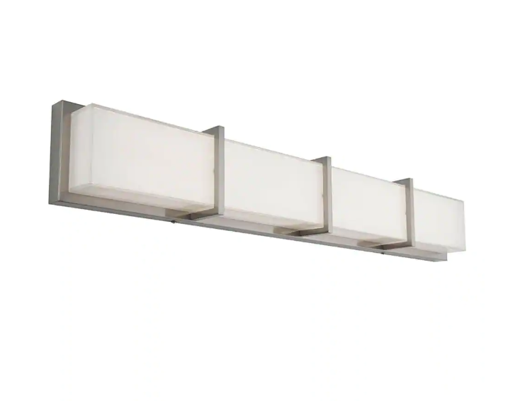 Artika Subway 35 in. 4-Light Stainless Steel Modern Integrated LED Vanity Light Bar for Bathroom