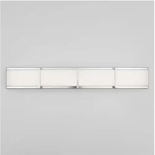 Artika Subway 35 in. 4-Light Stainless Steel Modern Integrated LED Vanity Light Bar for Bathroom