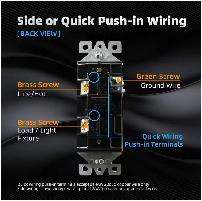 ELEGRP Decor 15 Amp 120-Volt Single Pole Rocker AC Quiet Light Switch, White (10-Pack)
