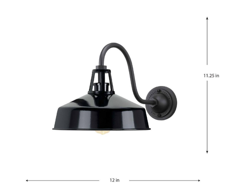 Progress Lighting Perry Court 1-Light Gloss Black Outdoor Wall Lantern