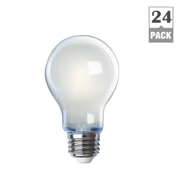 Feit Electric 60-Watt Equivalent A19 Dimmable Filament CEC 90 CRI White Glass E26 Medium Base LED Light Bulb, Daylight 5000K (24-Pack)
