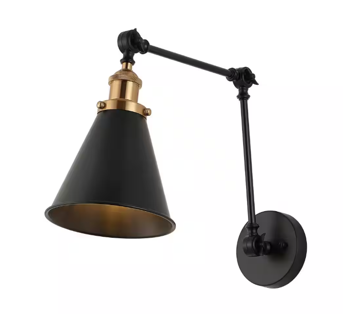 JONATHAN Y Rover 7 in. Black Adjustable Arm Metal LED Wall Sconce