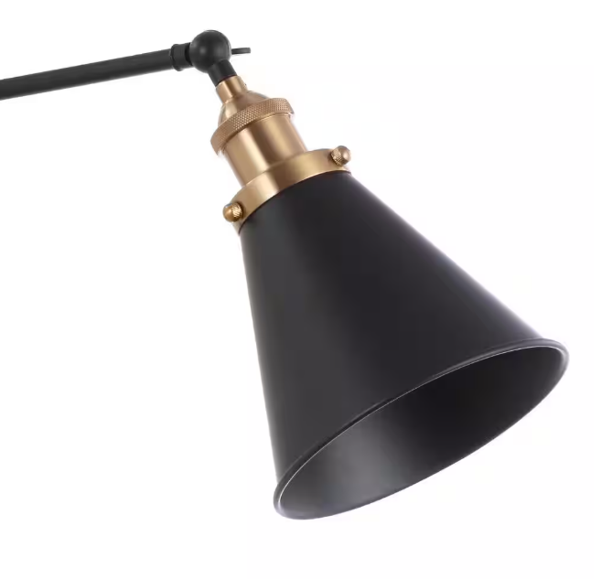 JONATHAN Y Rover 7 in. Black Adjustable Arm Metal LED Wall Sconce