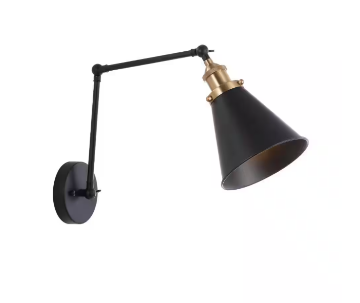 JONATHAN Y Rover 7 in. Black Adjustable Arm Metal LED Wall Sconce