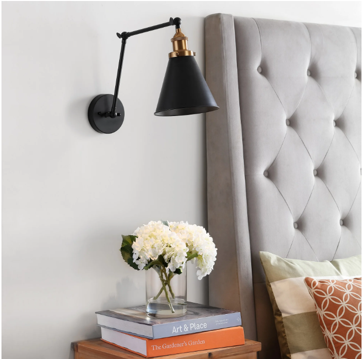 JONATHAN Y Rover 7 in. Black Adjustable Arm Metal LED Wall Sconce