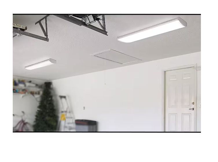 Commercial Electric 4 ft. 5200 Lumens LED Wraparound Light Garage Light Shop Light Office Warehouse Lighting 120-277v 4000K Bright White