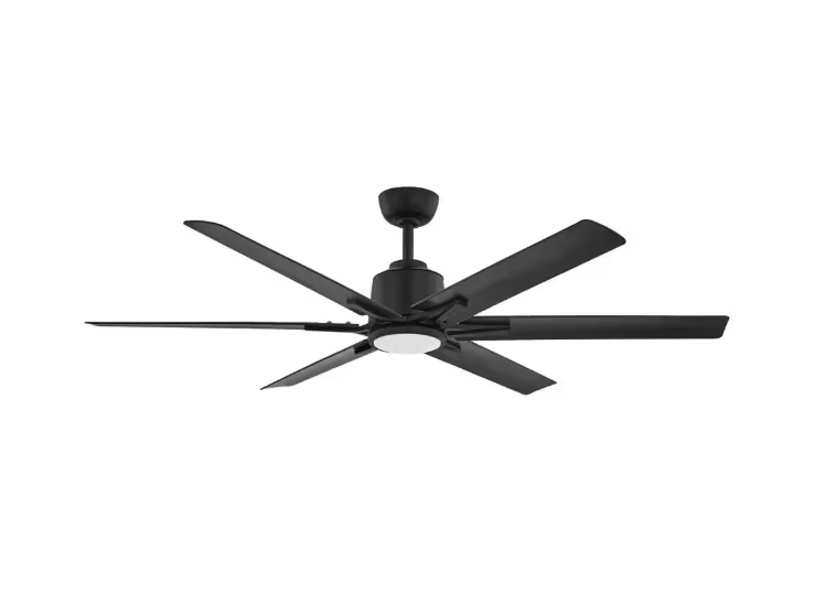 Home Decorators Collection Kensgrove II 60 in. Smart Indoor/Outdoor Matte Black Ceiling Fan with Remote Included Powered by Hubspace