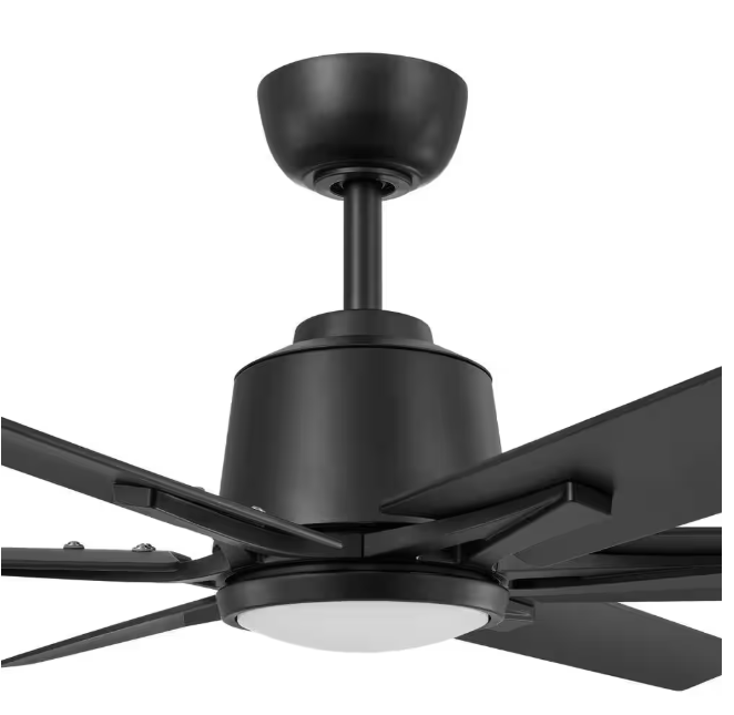 Home Decorators Collection Kensgrove II 60 in. Smart Indoor/Outdoor Matte Black Ceiling Fan with Remote Included Powered by Hubspace
