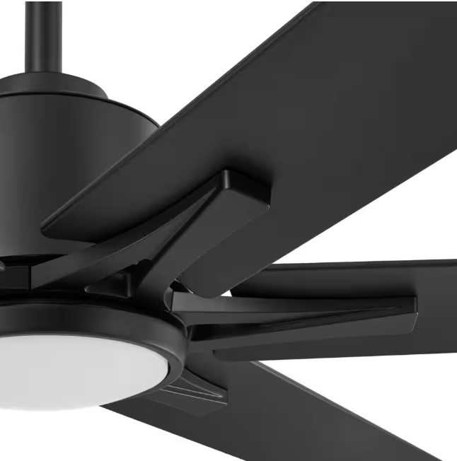 Home Decorators Collection Kensgrove II 60 in. Smart Indoor/Outdoor Matte Black Ceiling Fan with Remote Included Powered by Hubspace