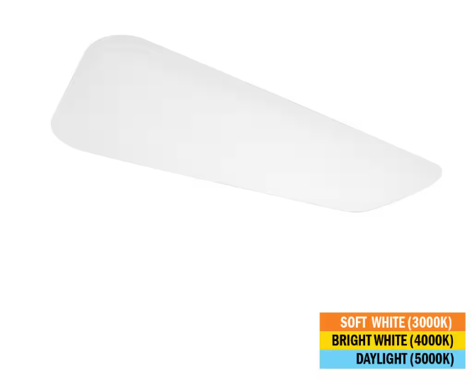 Commercial Electric 48 in. x 18 in. Low Profile LED Flush Mount Rectangular Light Fixture 5500 Lumens 3000K 4000K 5000K Kitchen Lighting