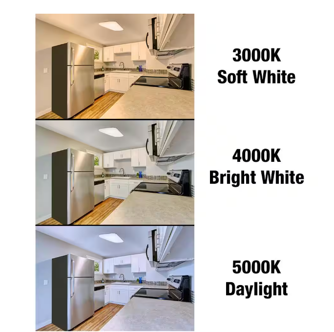 Commercial Electric 48 in. x 18 in. Low Profile LED Flush Mount Rectangular Light Fixture 5500 Lumens 3000K 4000K 5000K Kitchen Lighting