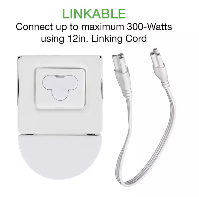 Commercial Electric 2 ft LED Garage Workshop Ceiling Strip Light Plug-In or Hardwire 900 Lumens with Power & Linking Cord 4000K Bright White