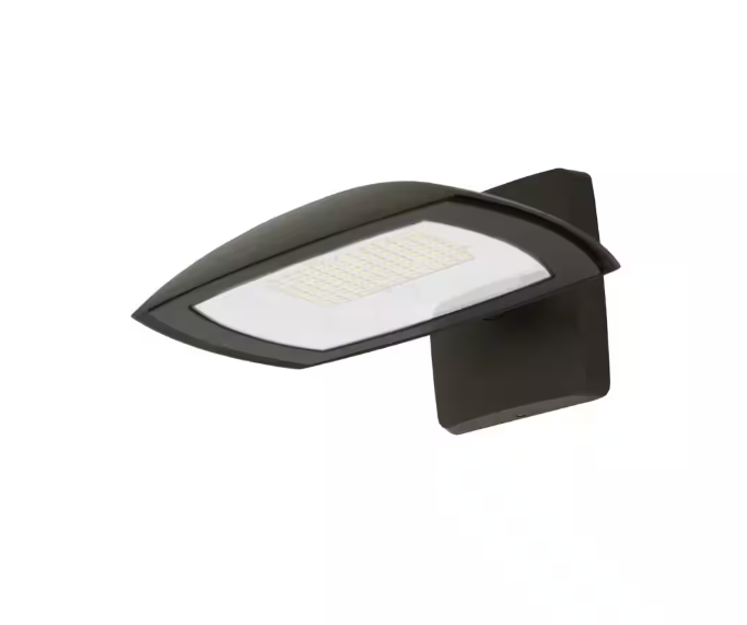 Commercial Electric 350W Equivalent Integrated LED Bronze Outdoor Residential Wall/Flood Light, 5000 Lumens