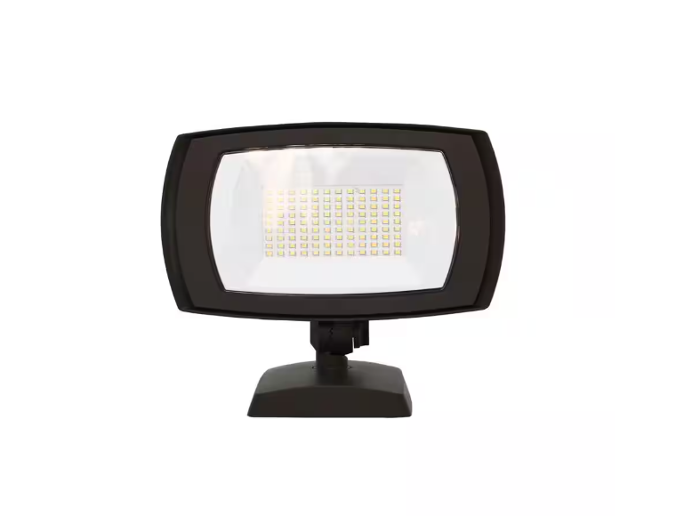 Commercial Electric 350W Equivalent Integrated LED Bronze Outdoor Residential Wall/Flood Light, 5000 Lumens