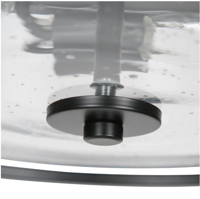 LNC 13 in. 3-Light Modern Black Industrial Metal Cage Flush Mount Ceiling Light with Clear Seeded Glass