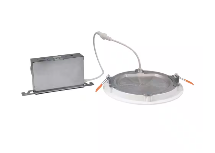 (4 Pack) HALO HLBSL Series 6 in. Adjustable CCT Canless IC Rated Dimmable Indoor, Outdoor Integrated LED Recessed Light Kit