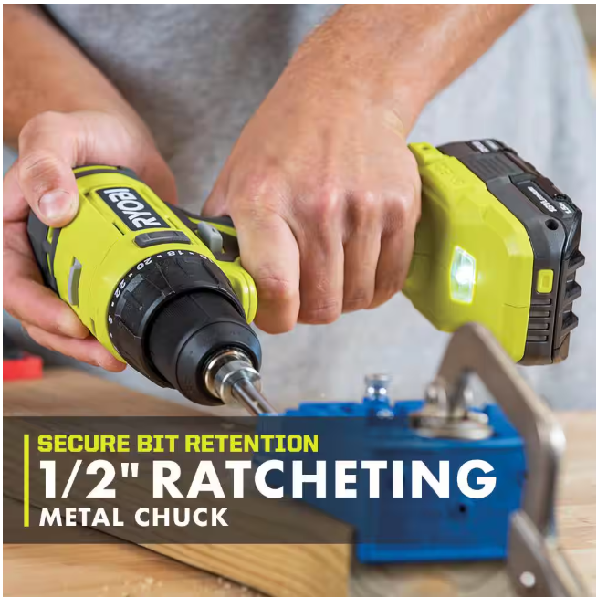 RYOBI ONE+ 18V Cordless 1/2 in. Drill/Driver (Tool Only) NO BOX