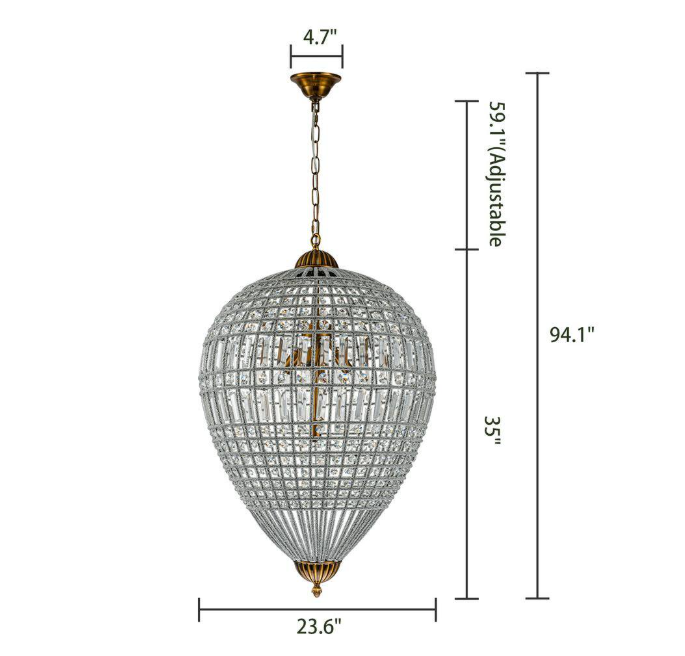 EDISLIVE Allenglade 5-Light Dimmable Brass Chandelier with Crystal Accent