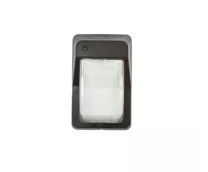 Commercial Electric 200W Equivalent Integrated LED Bronze Outdoor Vertical Wall Pack Over Door Light, 3000 Lumens