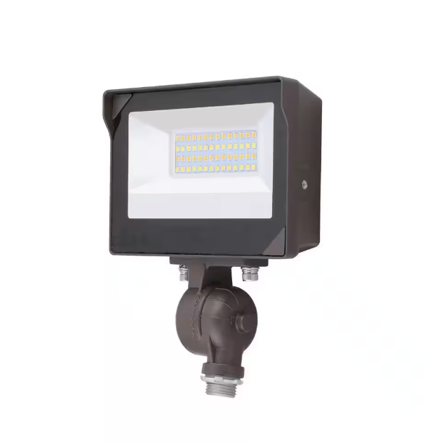 ETI LIGHTING 50-Watt Equivalent Bronze Integrated LED Flood Light 2000 Lumens Adjustable CCT and Photocell