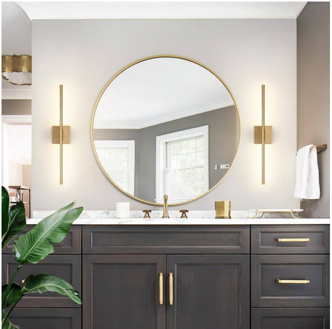 Rennnsan Allison 23.6 in. 1-Light Brushed Gold Linear Dimmable LED Wall Sconce