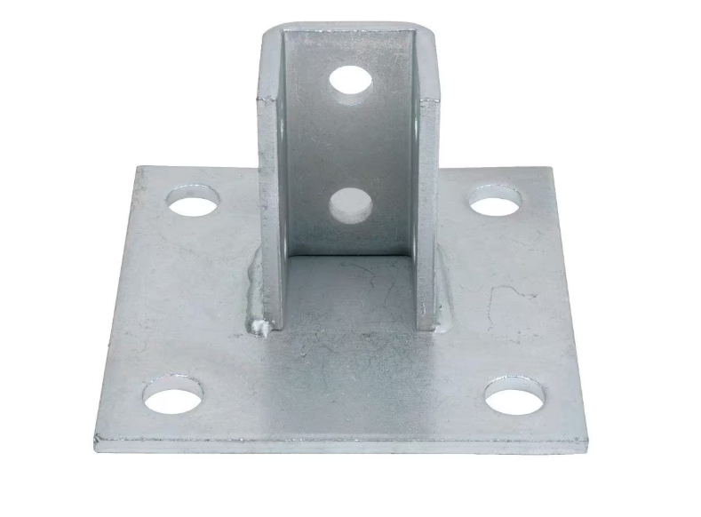 Superstrut 6 in. x 6 in. Steel Square Post Base Connector - Strut Fitting - Silver Galvanized