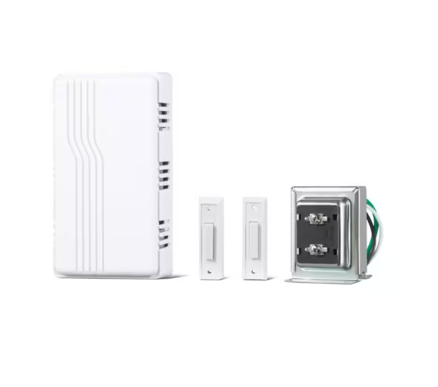 Defiant Wired Contractor Doorbell Kit with 2 Wired Push Buttons, White