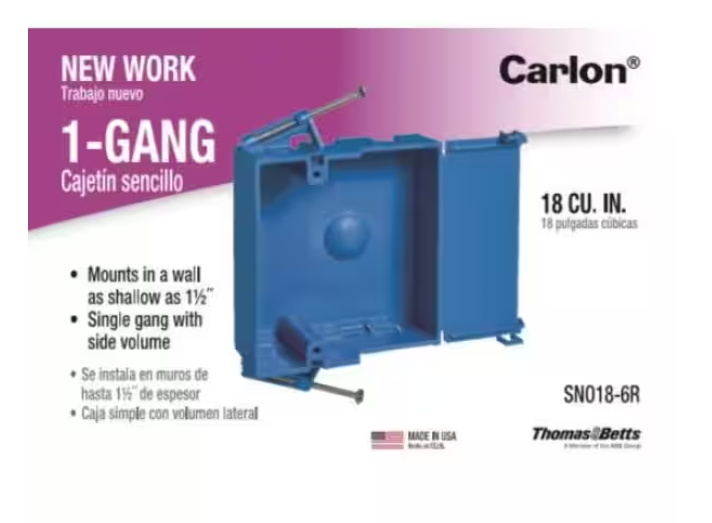 (15-Pack) Carlon 1-Gang 18 cu. in. PVC Shallow New Work Electrical Switch and Outlet Box