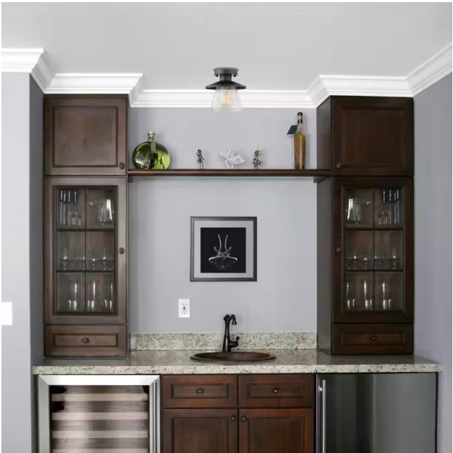 Hampton Bay Northmoore 1-Light Oil Rubbed Bronze and Glass Vintage Semi-Flush Mount
