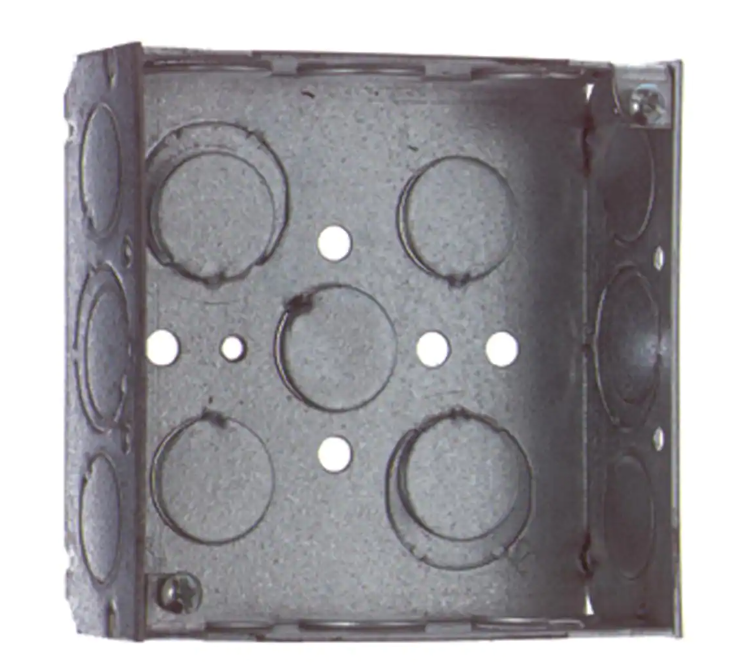 (Box of 38) Steel City 4 in. Square Metal Box 1/2 in. and 3/4 in. Knockouts