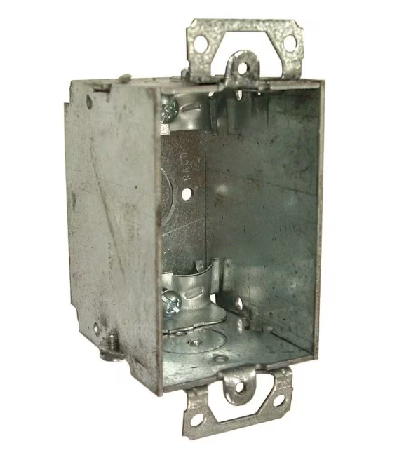 (12 Pack) Raco 3 in. H x 2 in. W x 2-1/2 in. D Gray 1-Gang Gangable Switch Box with One 1/2 in. KO, NMSC Clamps, Plaster Ears, 1-Pack