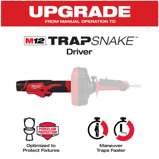 Milwaukee Trap Snake Auger Drain Cleaning Kit