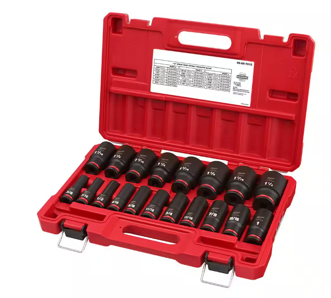 Milwaukee SHOCKWAVE 1/2 in. Drive SAE 6 Point Impact Socket Set (19-Piece)
