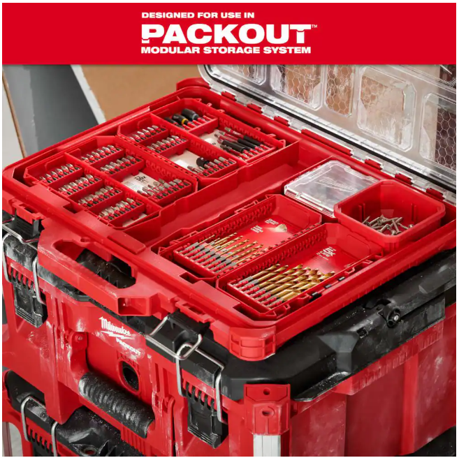 Milwaukee SHOCKWAVE Impact Duty Alloy Steel Screw Driver Bit Set with PACKOUT Case (60-Piece)