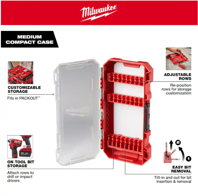 Milwaukee SHOCKWAVE Impact Duty Alloy Steel Screw Driver Bit Set with PACKOUT Case (60-Piece)
