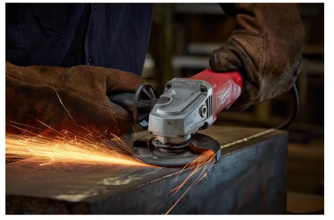 Milwaukee 11 Amp Corded 4-1/2 in. Small Angle Grinder with Lock-On Paddle Switch