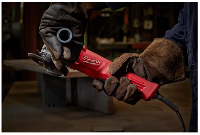 Milwaukee 11 Amp Corded 4-1/2 in. Small Angle Grinder with Lock-On Paddle Switch