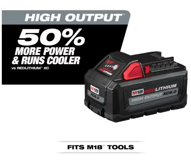 Milwaukee M18 18-Volt Lithium-Ion High Output 6.0Ah Battery Pack (2-Pack)