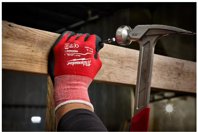 Milwaukee Large Red Nitrile Level 1 Cut Resistant Dipped Work Gloves (12-Pack)