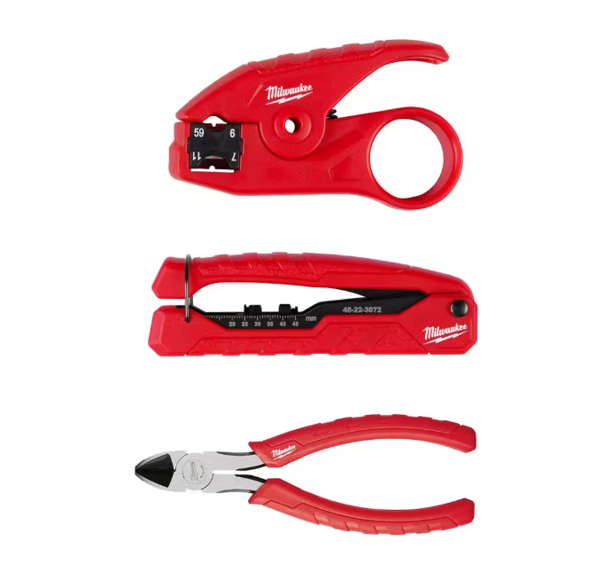 Milwaukee Coax Cable Installation Tool Set with Zipper Pouch
