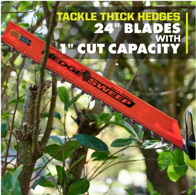 RYOBI 40V 24 in. Cordless Battery Hedge Trimmer with 2.0 Ah Battery and Charger