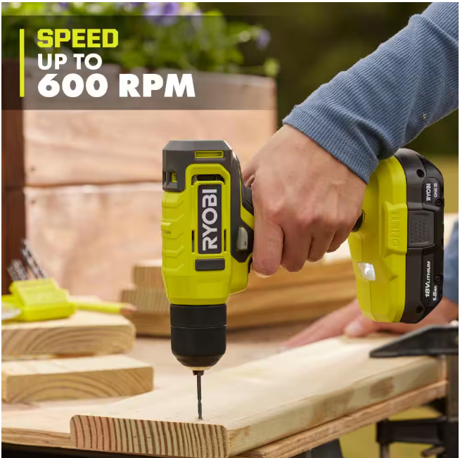 RYOBI ONE+ 18V Cordless 3/8 in. Drill/Driver Kit with 1.5 Ah Battery and Charger