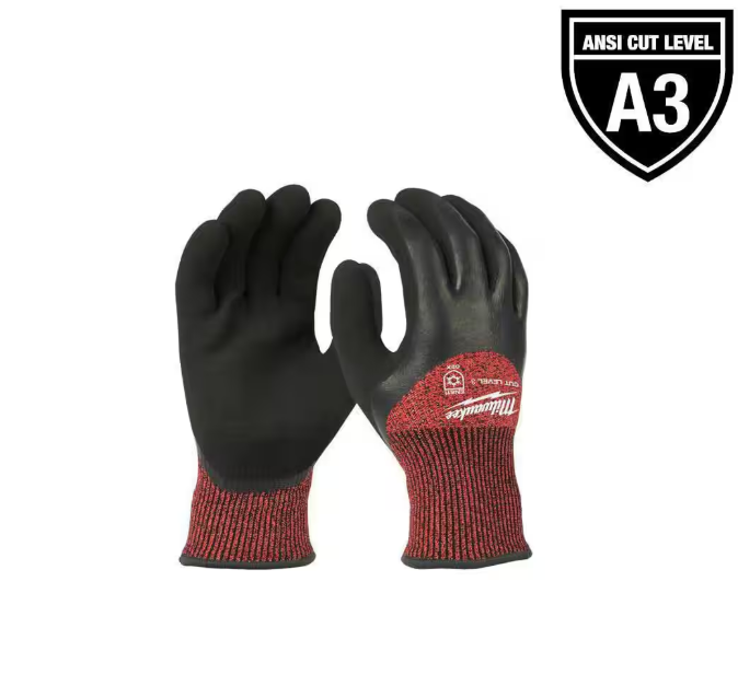 Milwaukee X-Large Red Latex Level 3 Cut Resistant Insulated Winter Dipped Work Gloves
