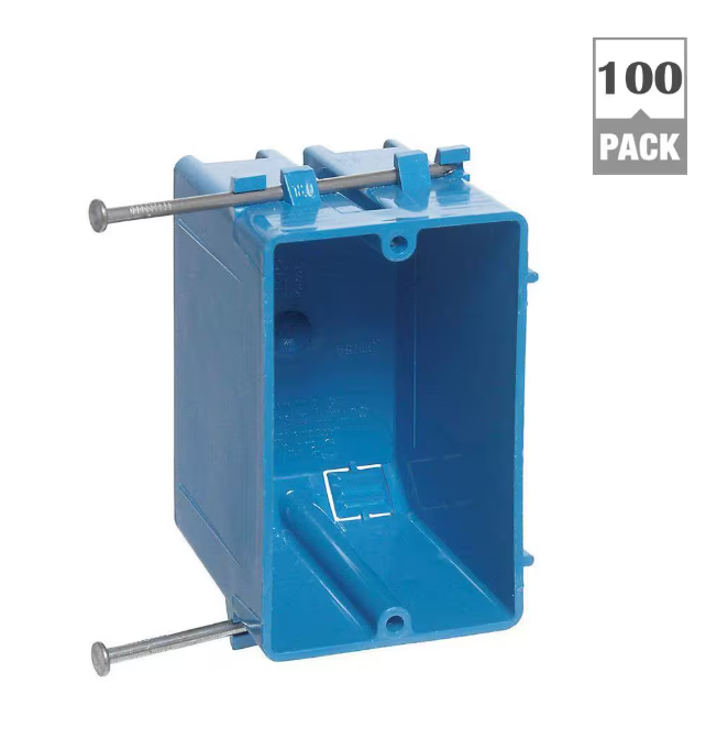 Carlon 18 cu. in. PVC 1-Gang New Work Electrical Switch and Outlet Box (Case of 100)